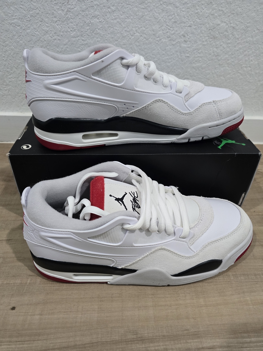 Nike Air Jordan 4 RN White, Black & Red Men's Basketball Sneakers